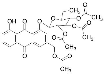 8-Hydroxy-3-(hydroxymethyl)-1-anthraquinonyl Glucopyranoside Pentaacetate