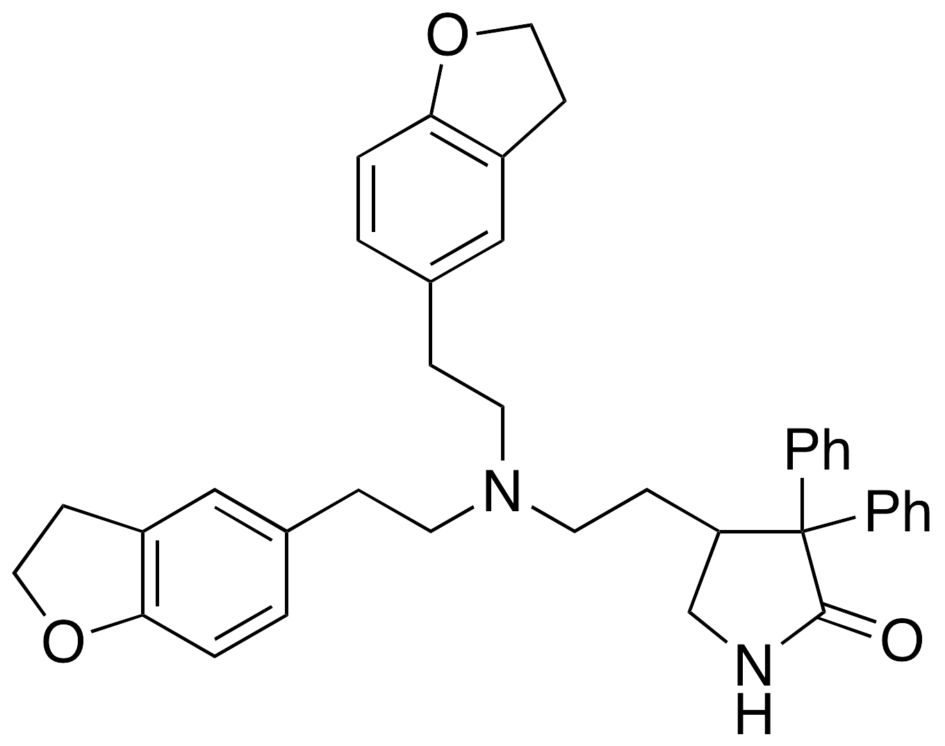 4-[2-di-[2-(2,3-Dihydrobenzofuran-4-yl)ethyl]aminoethyl)-3,3-diphenylpyrolidine-2-one