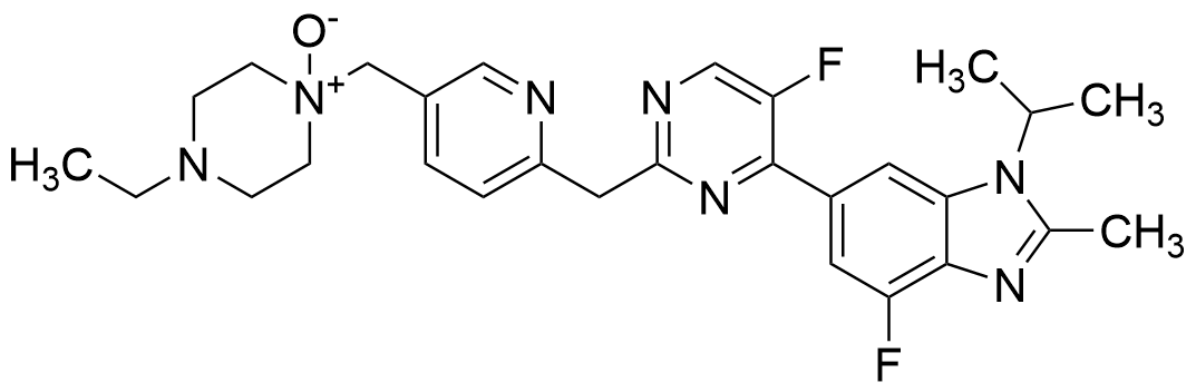 4-Ethyl-1-((6-((5-fluoro-4-(4-fluoro-1-isopropyl-2-methyl-1H-benzo[d]imidazol-6-yl)pyrimidin-2-yl)methyl)pyridin-3-yl)methyl)piperazine 1-oxide