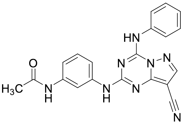 N-(3-((8-Cyano-4-(phenylamino)pyrazolo[1,5-a][1,3,5]triazin-2-yl)amino)phenyl)acetamide