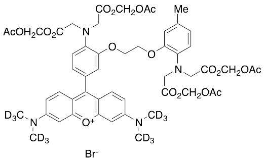9-[4-[Bis[2-[(acetyloxy)methoxy]-2-oxoethyl]amino]-3-[2-[2-[bis[2-[(acetyloxy)methoxy]-2-oxoethyl]amino]-5-methylphenoxy]ethoxy]phenyl]-3,6-bis(dimethylamino)-d12-xanthylium Bromide