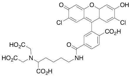 N-[5-(Biscarboxymethyl-amino)-5-carboxy-pentyl)]-2-(2,7-dichloro-6-hydroxy-3-oxo-3H-xanthen-9-yl)-terephthalamic Acid
