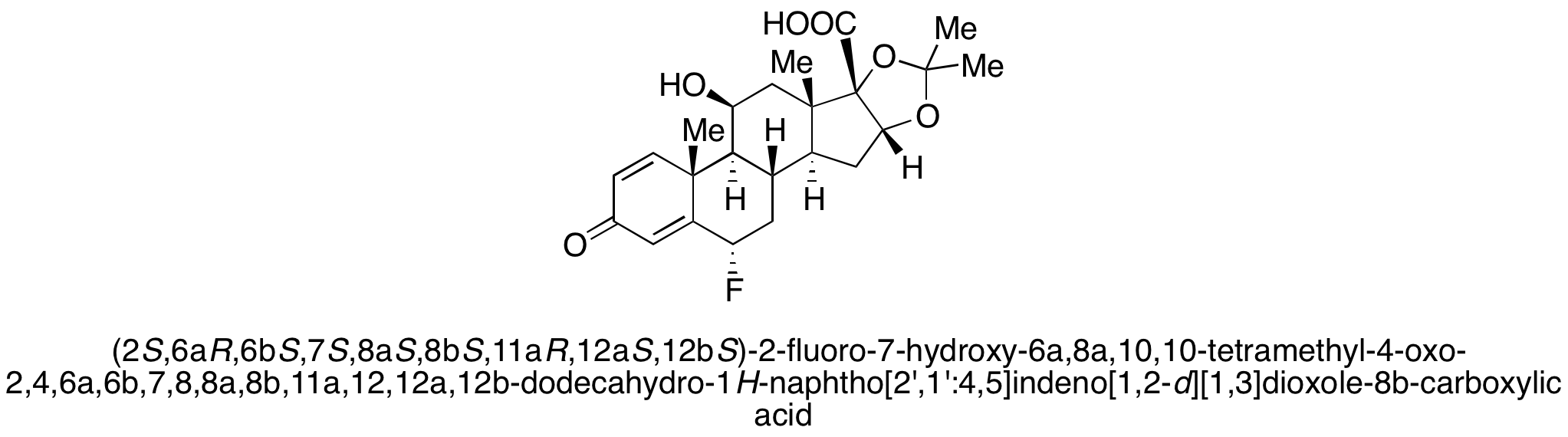 (6a,11b,16a,17a)-6-fluoro-11-hydroxy-16,17-[(1-methylethylidene)bis(oxy)]-3-oxo-androsta-1,4-diene-17-carboxylic Acid