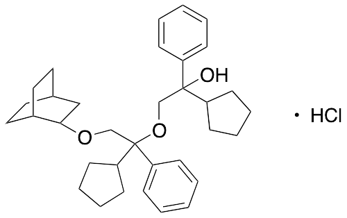 alpha-​[[2-​(1-​Azabicyclo[2.2.2]​oct-​3-​yloxy)​-​1-​cyclopentyl-​1-​phenylethoxy]​methyl]​-​alpha-​cyclopentyl-benzenemethanol hydrochloride