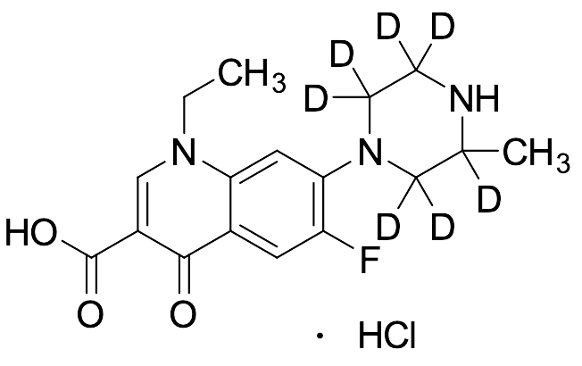 8-Chloro-1-ethyl-6-fluoro-1,4-dihydro-7-(3-methyl-1-piperazin-1-yl-2,23,5,5,6-D₇)-4-oxo-3-quinolinecarboxylic Acid Hydrochloride