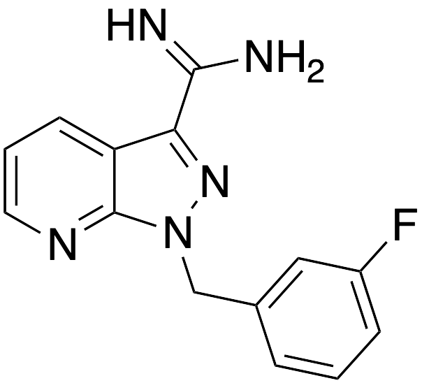 1-​[(3-Fluorophenyl)​methyl]​-1H-​pyrazolo[3,​4-​b]​pyridine-​3-​carboximidamide