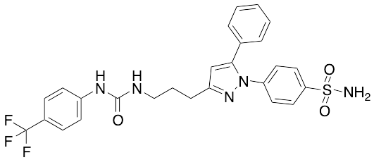 4-(5-Phenyl-3-[3-[3-(4-trifluoromethyl-phenyl)-ureido]-propyl]-pyrazol-1-yl)benzenesulfonamide