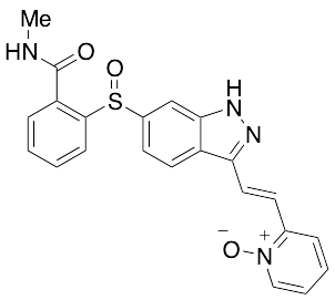 N-​Methyl-​2-​[[3-​[(1E)​-​2-​(1-​oxido-​2-​pyridinyl)​ethenyl]​-​1H-​indazol-​6-​yl]​sulfinyl]​-benzamide