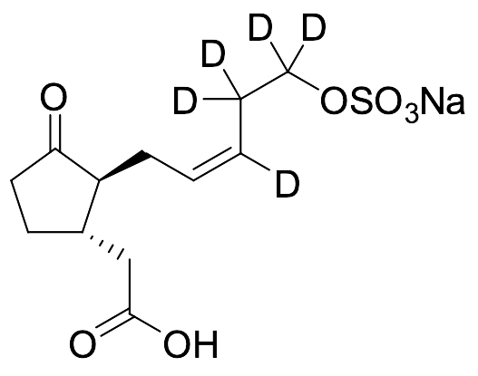 rel-(1R,2R)-3-Oxo-2-[(2Z)-5-(sulfooxy)-2-penten-1-yl]cyclopentaneacetic Acid-D₅(relative) Sodium Salt