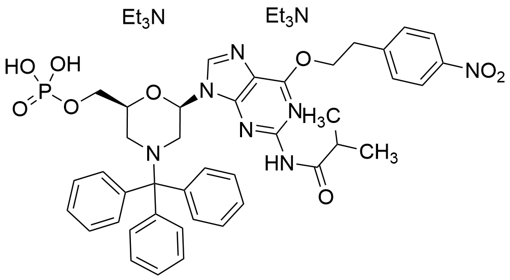 [N2-Isobutyryl-N4-p-nitrophenylethyl N-trityl-morpholino Guanosine] Methyl Phosphate Ditriethylamine Salt