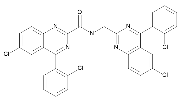 6-Chloro-N-[[6-chloro-4-(2-chlorophenyl)quinazolin-2-yl]methyl]-4-(2-chlorophenyl)quinazoline-2-carboxamide