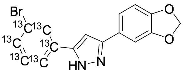 3-(1,3-Benzodioxol-5-yl)-5-(3-bromophenyl)-1H-pyrazole-13C6