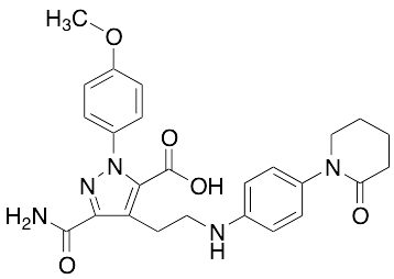 3-Carbamoyl-1-(4-methoxyphenyl)-4-(2-((4-(2-oxopiperidin-1-yl)phenyl)amino)ethyl)-1H-pyrazole-5-carboxylic Acid