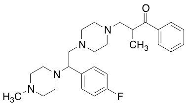 3-[4-[2-(4-Fluorophenyl)-2-(4-methyl-1-piperazinyl)ethyl]-1-piperazinyl]-2-methyl-1-phenyl-1-propanone