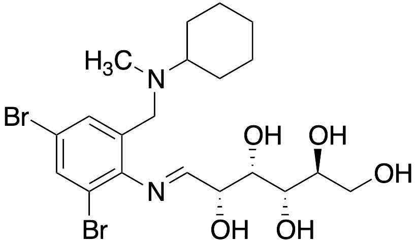 (2S,3S,4S,5R,E)-6-((2,4-Dibromo-6-((cyclohexyl(methyl)amino)methyl)phenyl)imino)hexane-1,2,3,4,5-pentaol