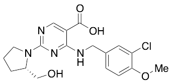 (S)-4-((3-Chloro-4-methoxybenzyl)amino)-2-(2-(hydroxymethyl)pyrrolidin-1-yl)pyrimidine-5-carboxylic Acid