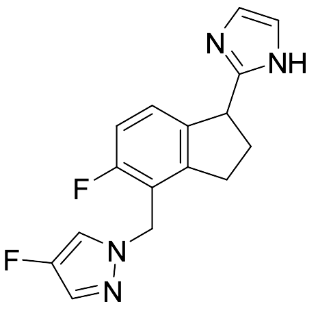 4-Fluoro-1-[[5-fluoro-2,3-dihydro-1-(1H-imidazol-2-yl)-1H-inden-4-yl]methyl]-1H-pyrazole (Racemic Mixture)