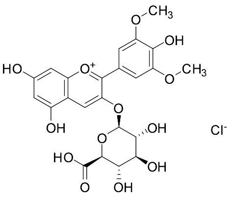 3-(((2S,3R,4S,5S,6S)-6-Carboxy-3,4,5-trihydroxytetrahydro-2H-pyran-2-yl)oxy)-5,7-dihydroxy-2-(4-hydroxy-3,5-dimethoxyphenyl)chromenylium Chloride