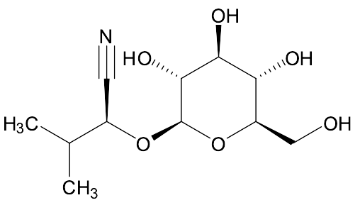 (S)-3-Methyl-2-(((2R,3R,4S,5S,6R)-3,4,5-trihydroxy-6-(hydroxymethyl)tetrahydro-2H-pyran-2-yl)oxy)butanenitrile