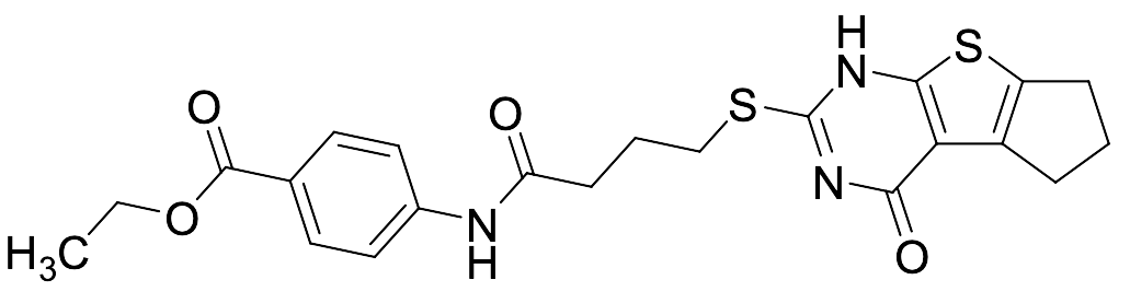 Ethyl 4-[[1-Oxo-4-[(1,5,6,7-tetrahydro-4-oxo-4H-cyclopenta[4,5]thieno[2,3-d]pyrimidin-2-yl)thio]butyl]amino]benzoate