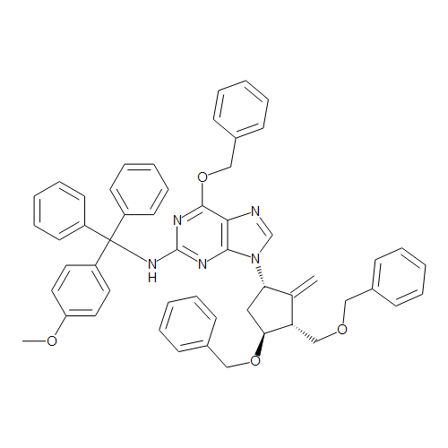 N-[(4-Methoxyphenyl)diphenylmethyl]-9-[(1S,3R,4S)-2-methylene-4-(phenylmethoxy)-3-[(phenylmethoxy)methyl]cyclopentyl]-6-(phenylmethoxy)-9H-purin-2-amine