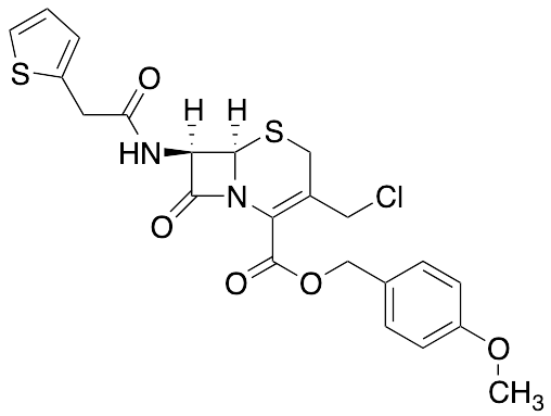 (6R,​7R)​-3-​(Chloromethyl)​-​8-​oxo-​7-​[[2-​(2-​thienyl)​acetyl]​amino]​-5-​thia-​1-​azabicyclo[4.2.0]​oct-​2-​ene-​2-​carboxylic Acid (4-​Methoxyphenyl)​methyl Ester