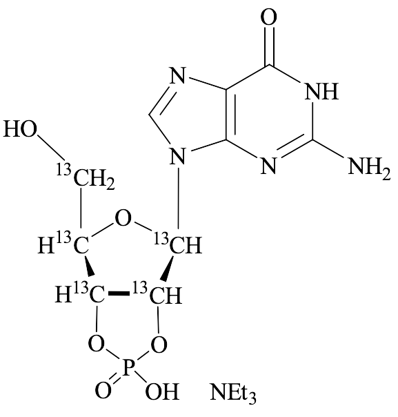 Guanosine 2’,3’-Cyclic Phosphate-13C5 Triethylammonium Salt