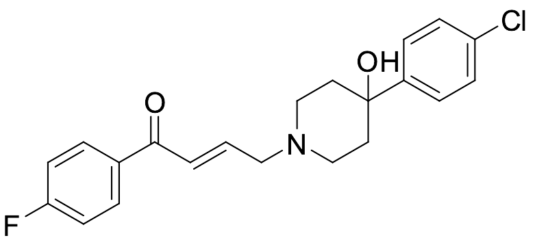 (E)-4-(4-(4-Chlorophenyl)-4-hydroxypiperidin-1-yl)-1-(4-fluorophenyl)but-2-en-1-one