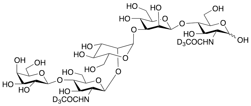 O-beta-D-Galactopyranosyl-(1→4)-O-2-(acetylamino)-2-deoxy-beta-D-glucopyranosyl-(1→2)-O-alpha-D-mannopyranosyl-(1→3)-O-beta-D-mannopyranosyl-(1→4)-2-(acetylamino)-2-deoxy-beta-D-glucopyranose-d6