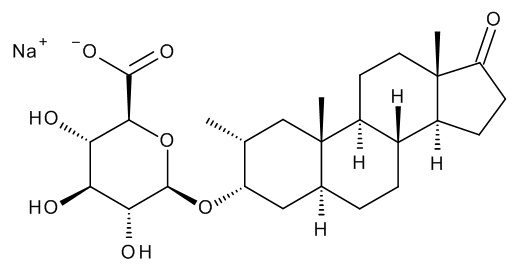 2a-Methyl-5a-androstan-3a-ol-17-one-3b-D-glucuronide (Na salt)