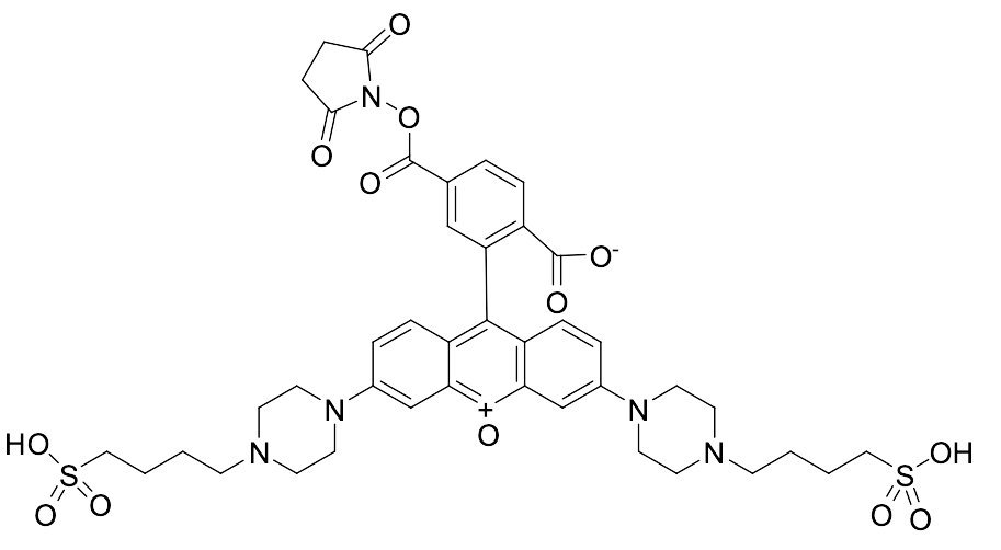9-​[2-​Carboxy-​5-​[[(2,​5-​dioxo-​1-​pyrrolidinyl)​oxy]​carbonyl]​phenyl]​-​3,​6-​bis[4-​(4-​sulfobutyl)​-​1-​piperazinyl]​xanthylium Inner Salt