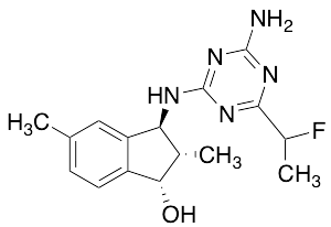 2-cis,3-trans-3-((4-Amino-6-(1-fluoroethyl)-1,3,5-triazin-2-yl)amino)-2,5-dimethyl-2,3-dihydro-1H-inden-1-ol (Mixture of Diastereomers)