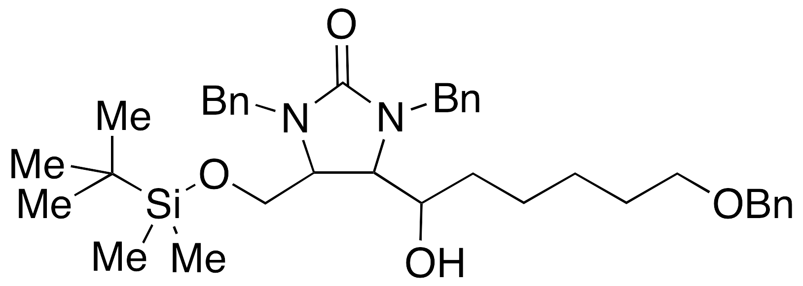 4-(tert-Butyldimethylsilyloxymethyl)-5-(1,6-dihydroxyhexyl)-1,3-dibenzyl-2-imidazolidinone Benzyl Ether