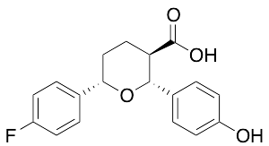 (2R,​3R,​6S)​-6-​(4-​Fluorophenyl)​tetrahydro-​2-​(4-​hydroxyphenyl)​-2H-pyran-3-carboxylic Acid