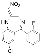 7-Chloro-1,3-dihydro-5-(2-fluorophenyl)-2-nitromethyl-ene-2H-1,4-benzodiazepine