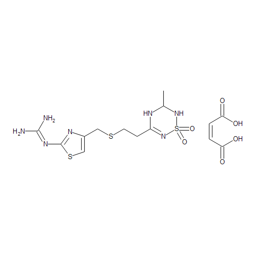 Famotidine Acetaldehyde Adduct Maleate (2-[4-[2-(3-Methyl-1,1-dioxo-3,4-dihydro-2H-1,2,4,6-thiatriazin-5-yl)ethylsulfanylmethyl]-1,3-thiazol-2-yl]guanidine Maleate)