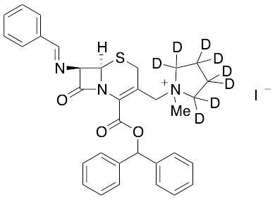 1-(((6R,7R)-2-((Benzhydryloxy)carbonyl)-7-((E)-benzylideneamino)-8-oxo-5-thia-1-azabicyclo[4.2.0]oct-2-en-3-yl)methyl)-1-methylpyrrolidin-1-ium Iodide-d8