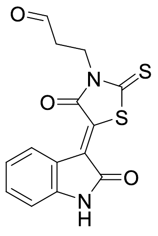 (Z)-3-(4-Oxo-5-(2-oxoindolin-3-ylidene)-2-thioxothiazolidin-3-yl)propanal