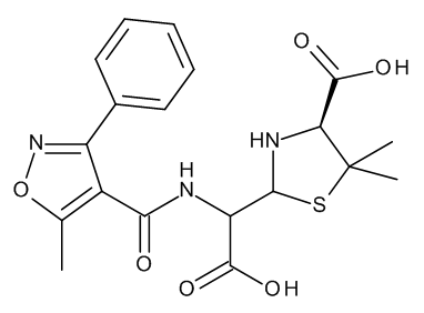 (4S)​-4-​Carboxy-​5,​5-​dimethyl-​alpha-​[[(5-​methyl-​3-​phenyl-​4-​isoxazolyl)​carbonyl]​amino]​-2-​thiazolidineacetic acid