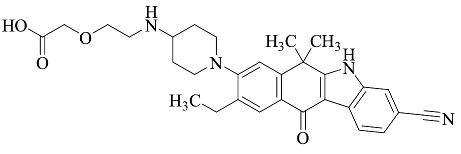 2-[2-[[1-(3-Cyano-9-ethyl-6,11-dihydro-6,6-dimethyl-11-oxo-5H-benzo[b]carbazol-8-yl)-4-piperidinyl]amino]ethoxy]-Acetic acid