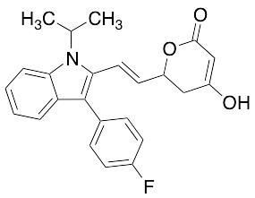 6-[(1E)-2-[3-(4-Fluorophenyl)-1-(1-methylethyl)-1H-indol-2-yl]ethenyl]-5,6-dihydro-4-hydroxy-2H-pyran-2-one