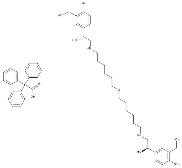 4,4'-((1R,1'R)-((Oxybis(hexane-6,1-diyl))bis(azanediyl))bis(1-hydroxyethane-2,1-diyl))bis(2-(hydroxymethyl)phenol) 2,2,2-Triphenylacetate