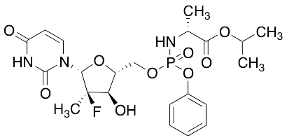 (2R)-isopropyl 2-(((((2R,3R,4R,5R)-5-(2,4-dioxo-3,4-dihydropyrimidin-1(2H)-yl)-4-fluoro-3-hydroxy-4-methyltetrahydrofuran-2-yl)methoxy)(phenoxy)phosphoryl)amino)propanoate