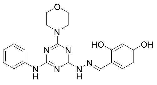 2,4-Dihydroxybenzaldehyde 2-[4-(4-morpholinyl)-6-(phenylamino)-1,3,5-triazin-2-yl]hydrazone