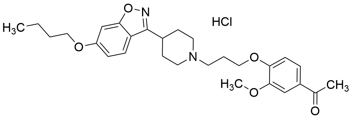 1-(4-(3-(4-(6-Butoxybenzo[d]isoxazol-3-yl)piperidin-1-yl)propoxy)-3-methoxyphenyl)ethan-1-one Hydrochloride