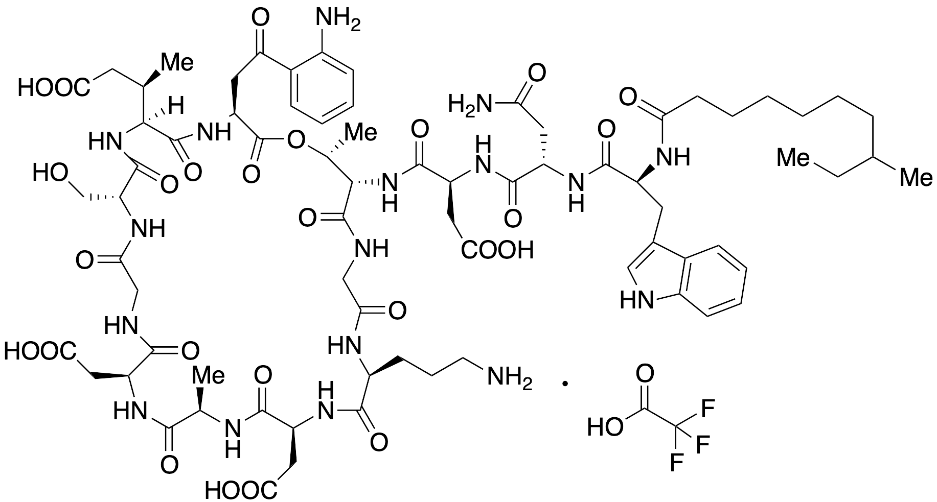 N-Desdecanoyl, N-(8-Me-decanoyl) Daptomycin