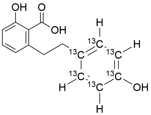 2-Hydroxy-6-(4-hydroxyphenethyl)-benzoic acid-13C6