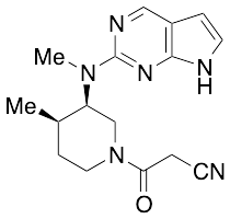 N-Methyl-N-(3R,4R)-1-cyanoacetyl-4-methylpiperidin-3-yl-7-deazapurine-2-amine