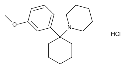 3-MeO-PCP HCl (3-Methoxyphencyclidine Hydrochloride) 1.0 mg/ml in Methanol (as free base) - CAS No. 91164-58-8 3-MeO-PCP HCl (3-Methoxyphencyclidine Hydrochloride) 1.0 mg/ml in Methanol (as free base)