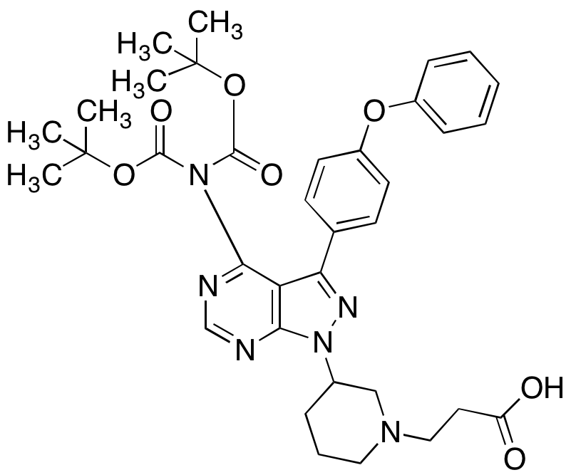 3-(3-(4-((Di-Boc)amino)-3-(4-phenoxyphenyl)-1H-pyrazolo[3,4-d]pyrimidin-1-yl)piperidin-1-yl)propanoic Acid